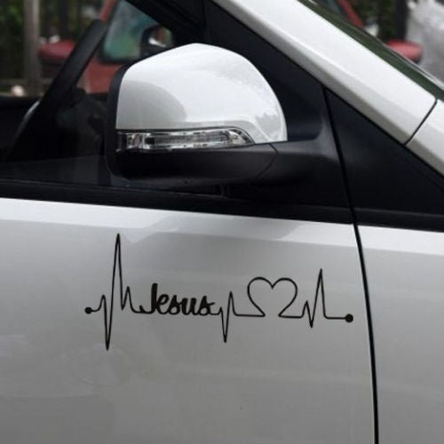 2018 NEW    Car Truck Sticker Jesus Heartbeat Monitor Car Decal Stickers For Car Tailgate