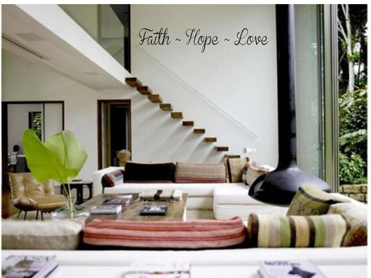 Hot FAITH ~ HOPE ~ LOVE Vinyl Wall Art Decal Words Lettering Sticker Home Decor 26"