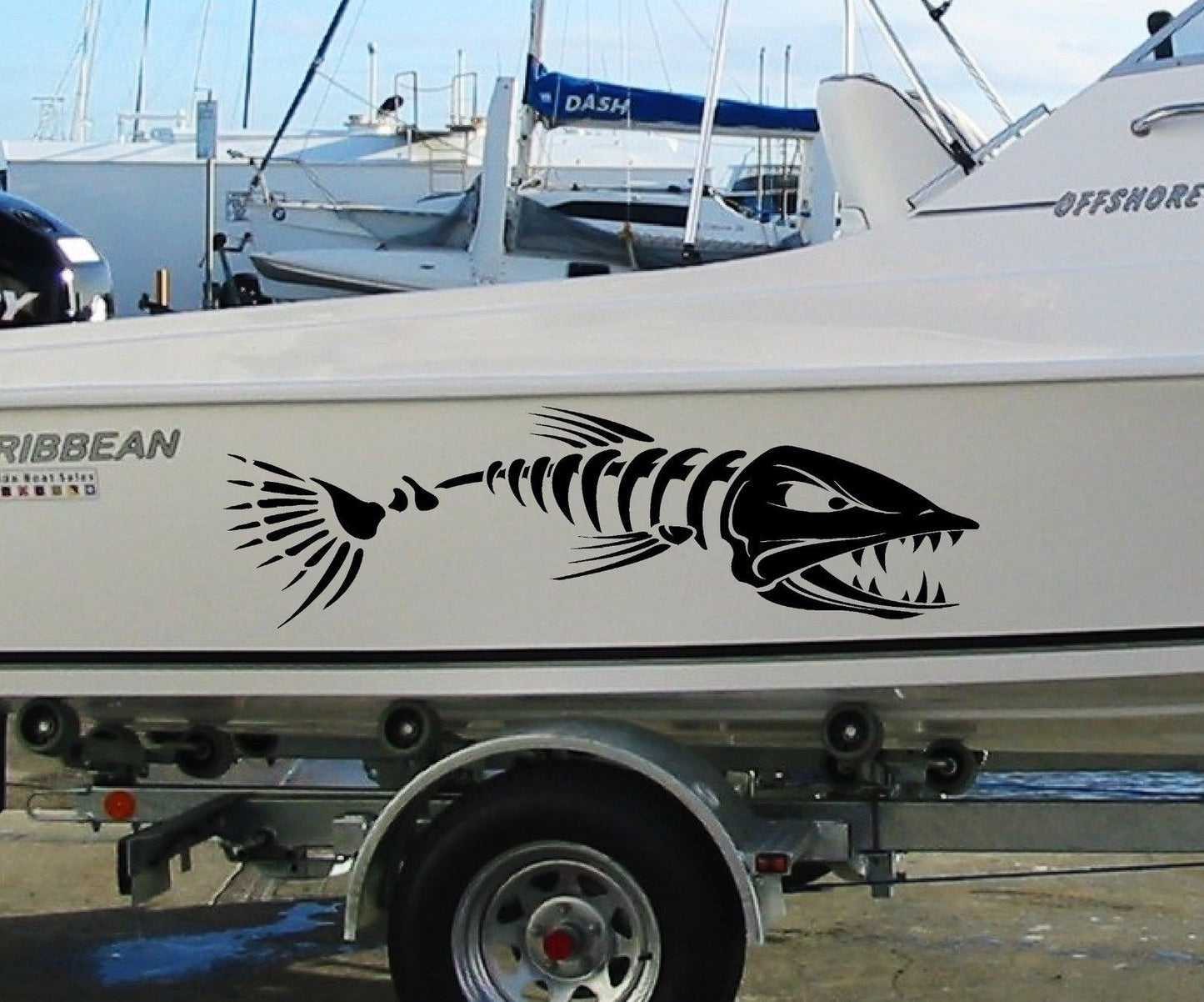 New Brand   Huge 900mm Fishing BOAT FISH Stickers Marine Vinyl Tackle Box Cabin or Hull