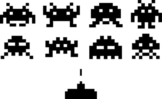 2018 NEW Space Invaders Atari Video Game Retro Old School Decal Window Bumper Sticker Car