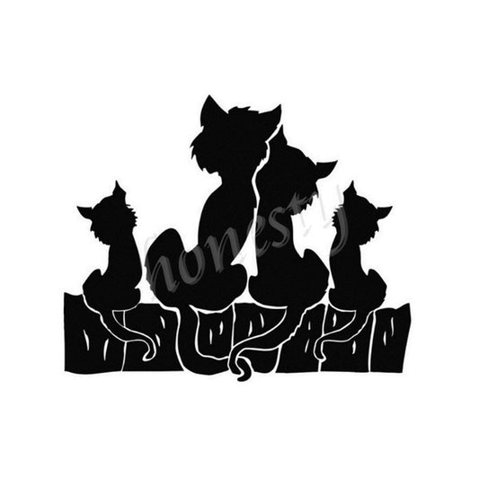 Fashion 13.8*11.5cm Cat Family Window Door Car Sticker Laptop Black Vinyl Decal Stickers Decor Gift