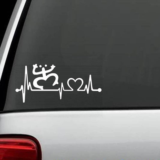 Fashion   Coqui Frog Heartbeat Decal Sticker Hawaii Puerto Rico Florida Art