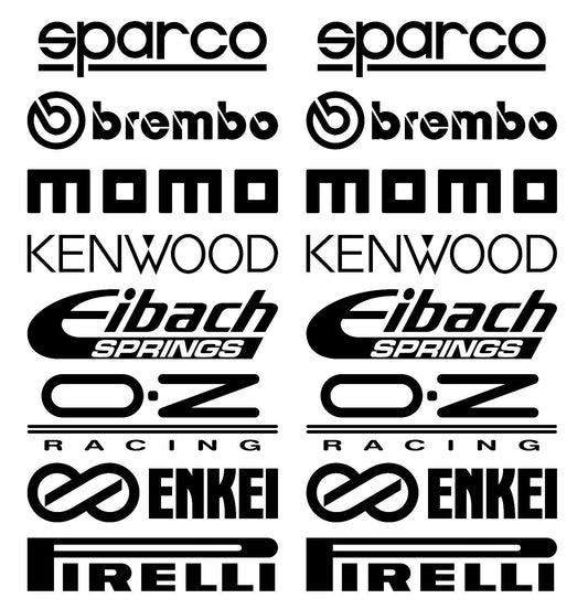 2018 NEW   1Set STICKERS CAR KIT SPONSOR TECHNICAL AUTO TUNING (200 mm each) #SK-011