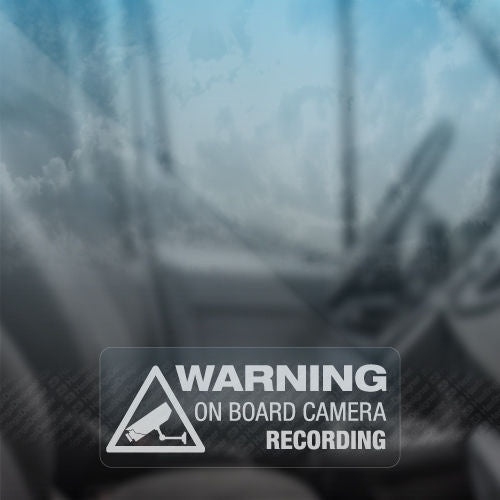 High-quality 2Pcs White WARNING ON BOARD CAMERA RECORDING Dash Security Car VanWindow Decal Stickers