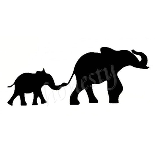 Fashion Elephant Family Window Glass Car Sticker Laptop Black Vinyl Decal Stickers Decor