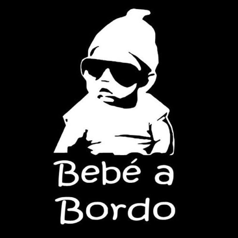 New Brand     11.5CM*20.3CM Cute Bebe A Bordo Vinyl Die Cut Car Sticker Motorcycle Decorating Stickers Black Sliver C8-1120