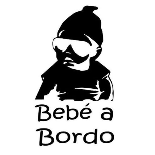 New Brand     11.5CM*20.3CM Cute Bebe A Bordo Vinyl Die Cut Car Sticker Motorcycle Decorating Stickers Black Sliver C8-1120