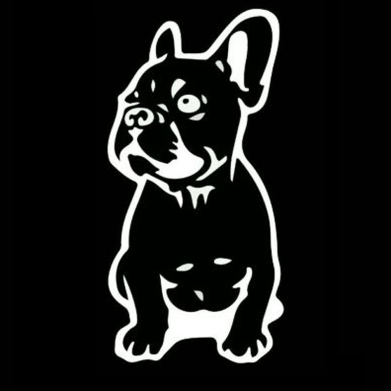 New Brand   7.5*15.2CM FRENCH BULLDOG Dog Pet Breed Vinyl Decal Funny Animal Car Sticker