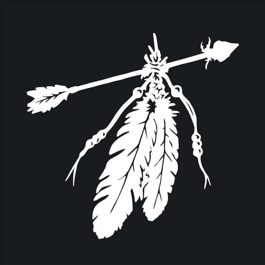 Fashion   12.4*12.8cm Native American Arrow & Feather Vinyl Car Truck Window Sticker Decals for Notebook 6 Colors