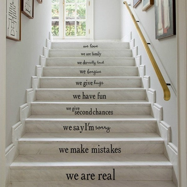 2018 NEW   Living Room Removable Wall Sticker Staircase Floor Decals Background Words Decoration