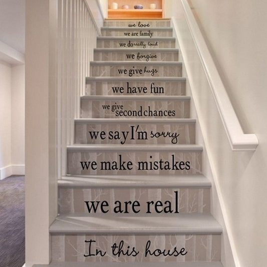 2018 NEW   Living Room Removable Wall Sticker Staircase Floor Decals Background Words Decoration