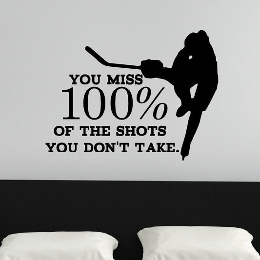 High-quality  Inspirational Hockey Wall Decal You Miss  of the Ss Hockey Wall Decor Teen Boy Bedroom Decor Youth Bedroom Decor Sports Bedroom Decor