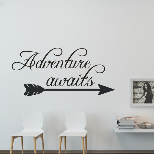 New Hot  Adventure Awaits Arrow Wall Art Stickers Wall Decal Home DIY Decoration Wall Mural Removable Room Decor Wall Stickers