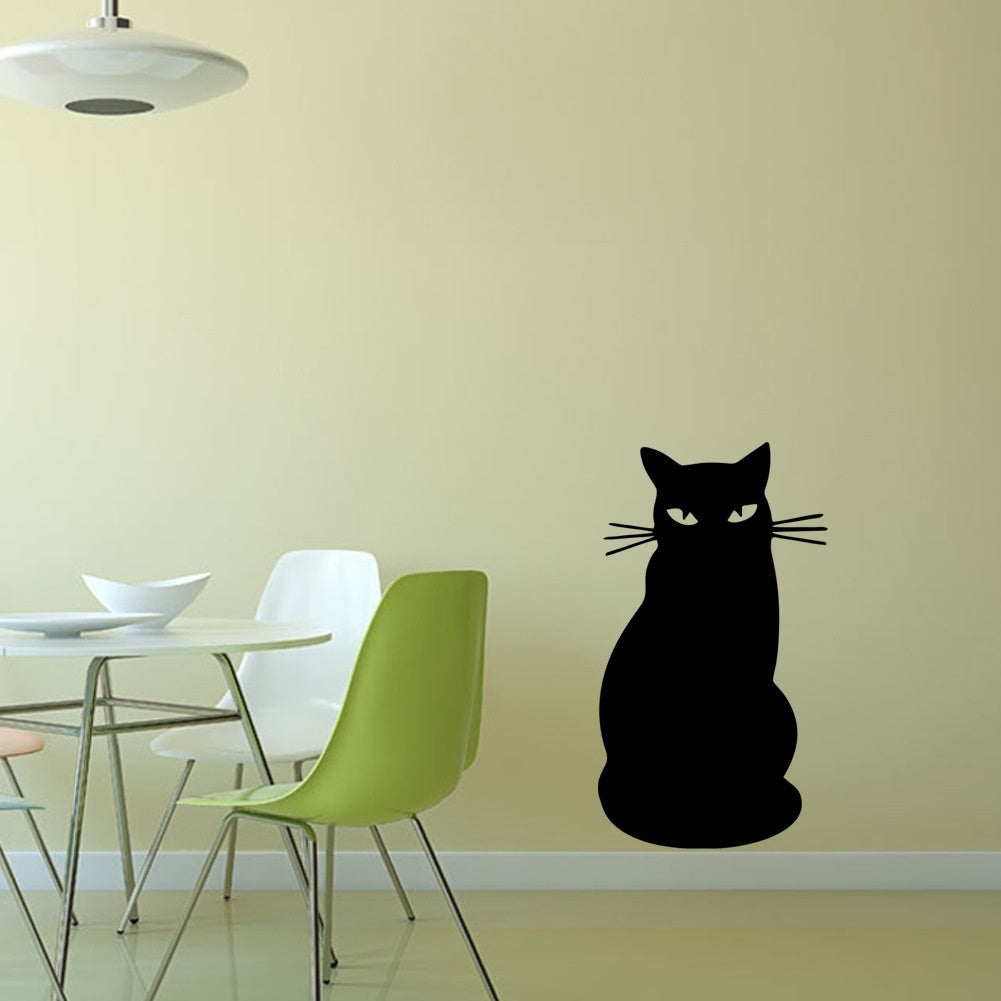 Fashion   Black Cat Cartoon Personality Blackboard Sticker Children's Graffiti Wall Stickers Classroom Kindergarten Decoration Note Sticker Self-adhesive Mural