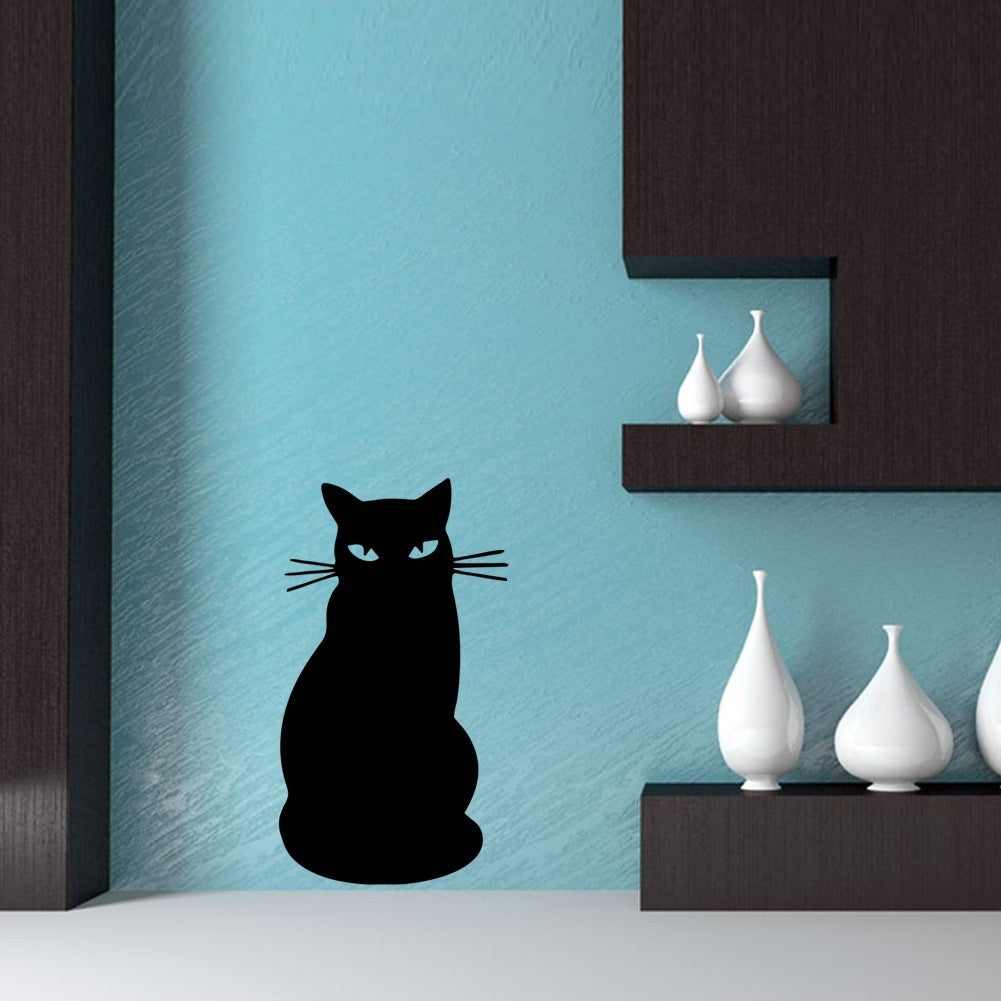 Fashion   Black Cat Cartoon Personality Blackboard Sticker Children's Graffiti Wall Stickers Classroom Kindergarten Decoration Note Sticker Self-adhesive Mural