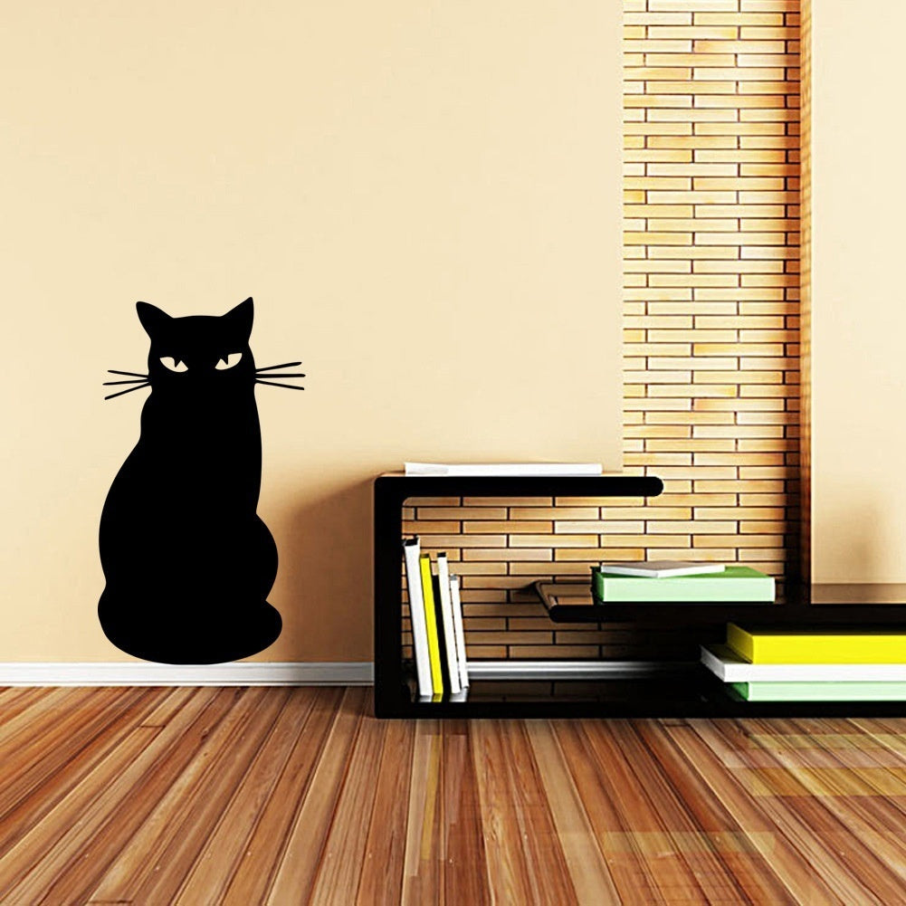 Fashion   Black Cat Cartoon Personality Blackboard Sticker Children's Graffiti Wall Stickers Classroom Kindergarten Decoration Note Sticker Self-adhesive Mural