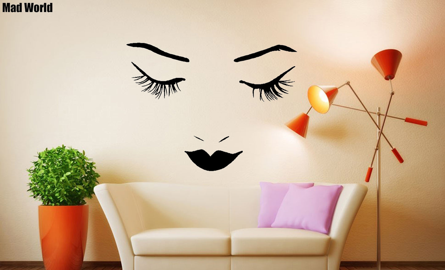 High-quality   Beautiful Woman Closed Eyes Pretty Wall Art Stickers Wall Decal Home DIY Decoration Wall Mural Removable Room Decor Wall Stickers