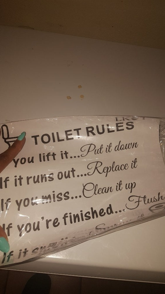 High-quality    DIY Toilet Rules Bathroom Toilet Wall Sticker Vinyl Art Decals Home Decoration
