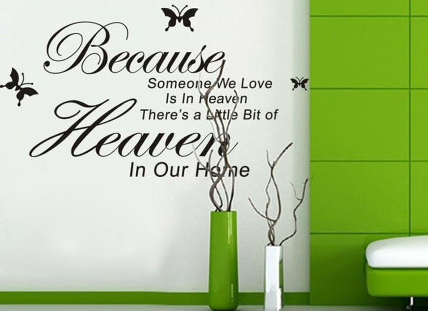 High-quality ZooYoo Original Because Someone We Love Is In Heaven Vinyl Wall Art Decals Quotes Sayings Words Home Decor
