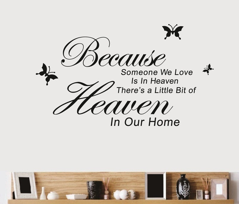 High-quality ZooYoo Original Because Someone We Love Is In Heaven Vinyl Wall Art Decals Quotes Sayings Words Home Decor