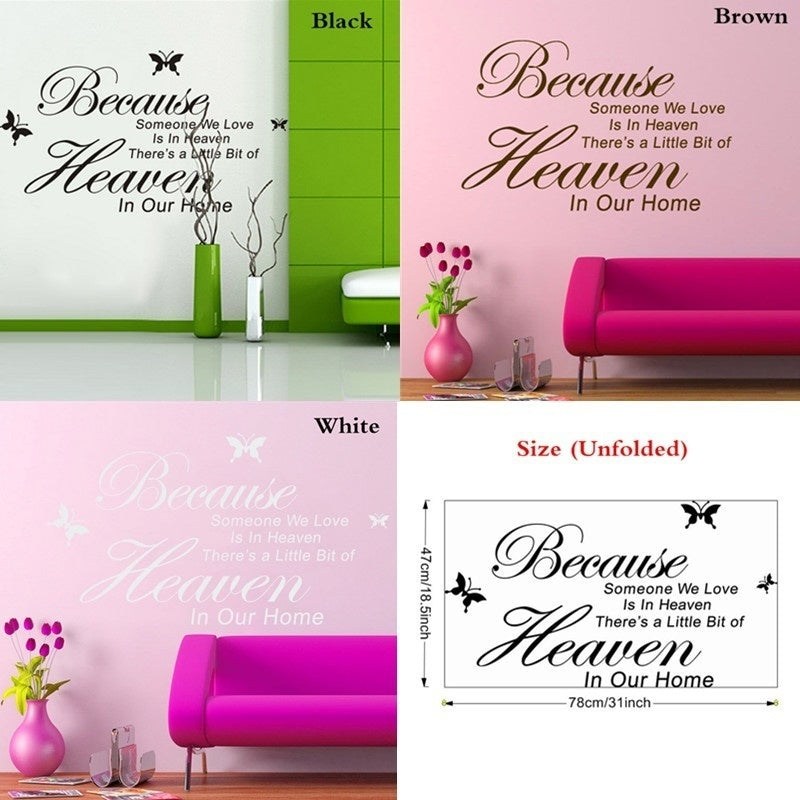 High-quality ZooYoo Original Because Someone We Love Is In Heaven Vinyl Wall Art Decals Quotes Sayings Words Home Decor