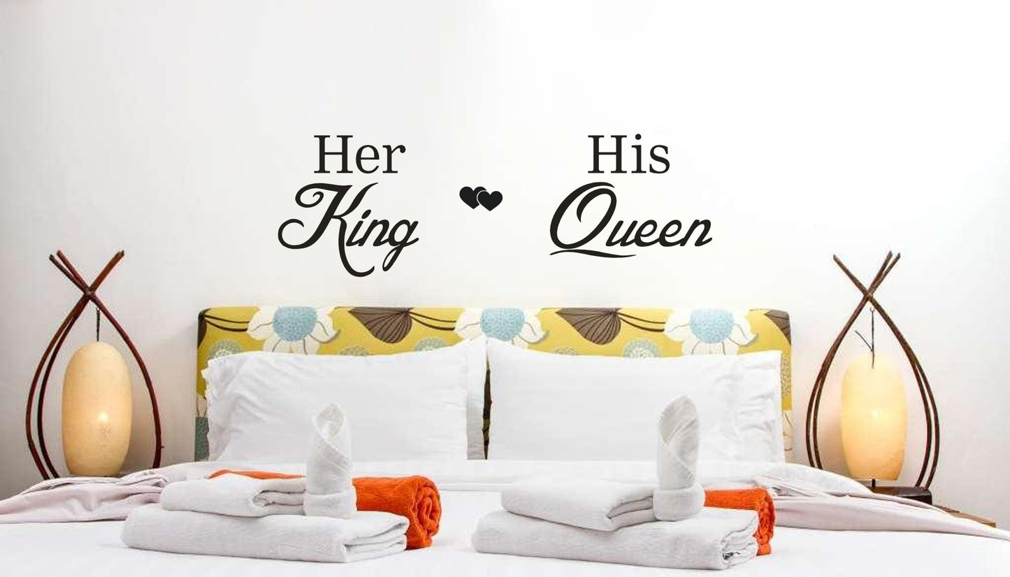 Her King His Queen Love Wall Art Stickers Wall Decal Home DIY Decoration Wall Mural Removable Room Decor Wall Stickers