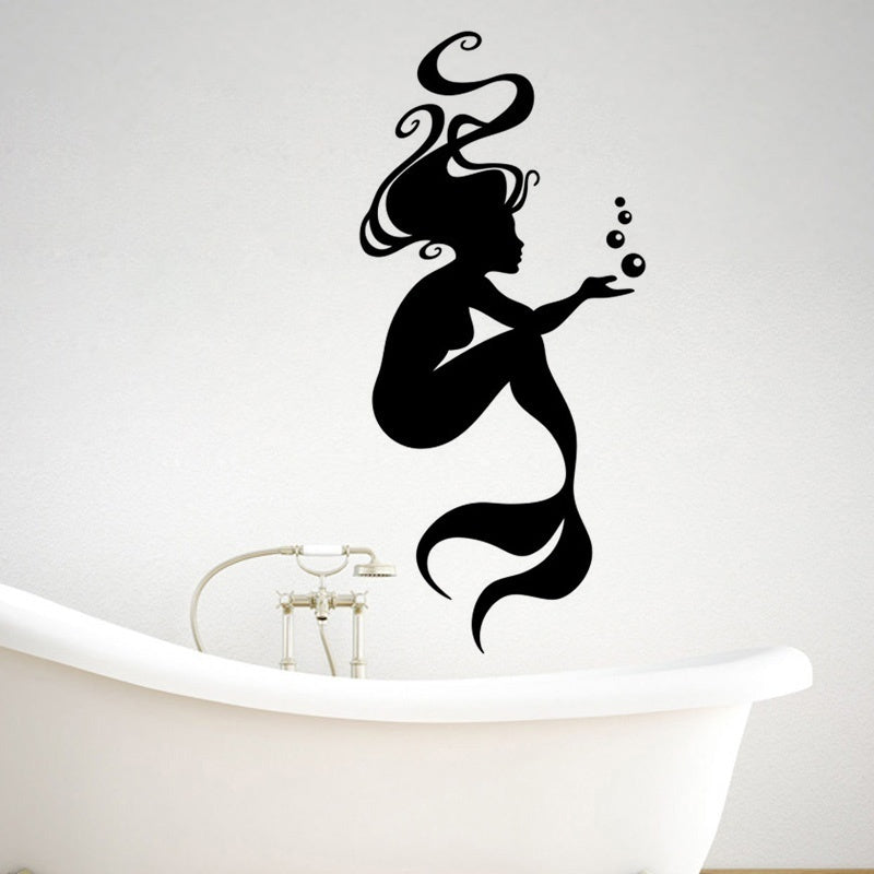 Hot   Vinyl Wall Decals Mermaid Bathroom Bathtub Wall stickers Home Decor Toilet Decal DIY Removable Art Murals