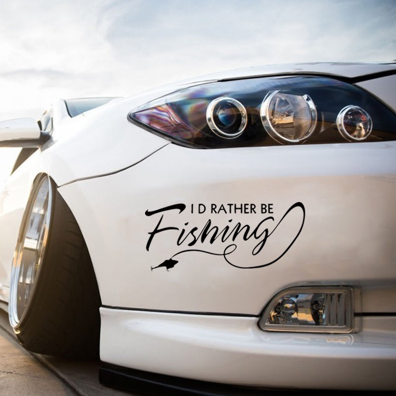 Hot   Vinyl I'd Rather Be Fishing Decal Sticker