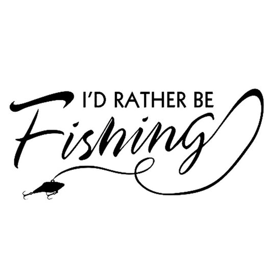 Hot   Vinyl I'd Rather Be Fishing Decal Sticker