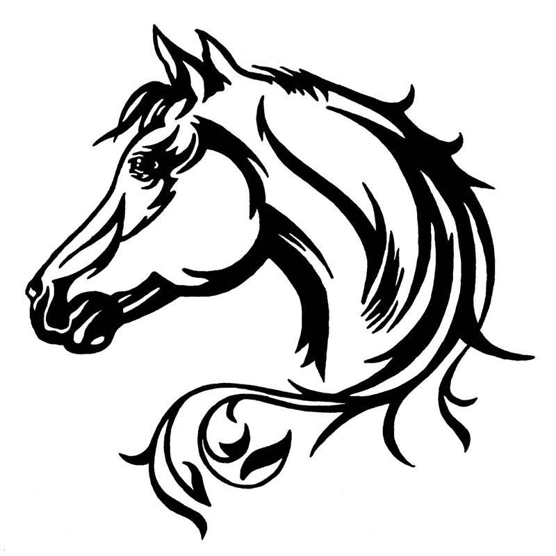 New Brand Horse Head Beautiful Animal Pattern Vinyl Car Body Decorative Decal Car Sticker