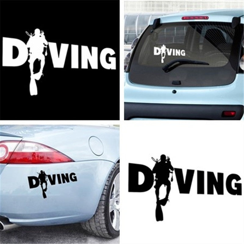 Fashion   DIVING Scuba Diver Vinyl Stickers Funny Decal Bumper Car