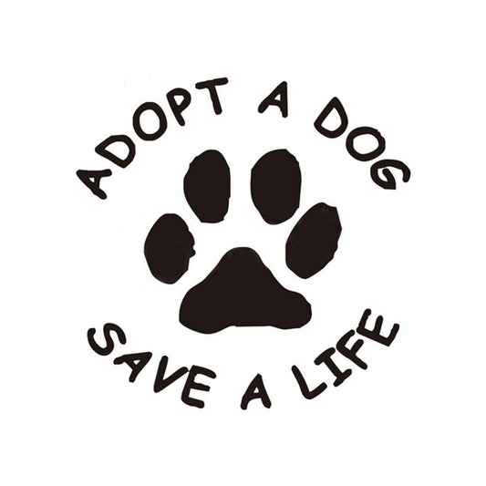 Fashion   Adopt A Dog Save A Life Vinyl Decals Car Sticker Dog Paw Decals Animal Sticker