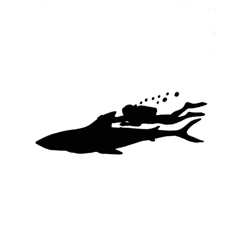 Hot  Diver With SHARK Fun Car-styling Vinyl Car Sticker Decals