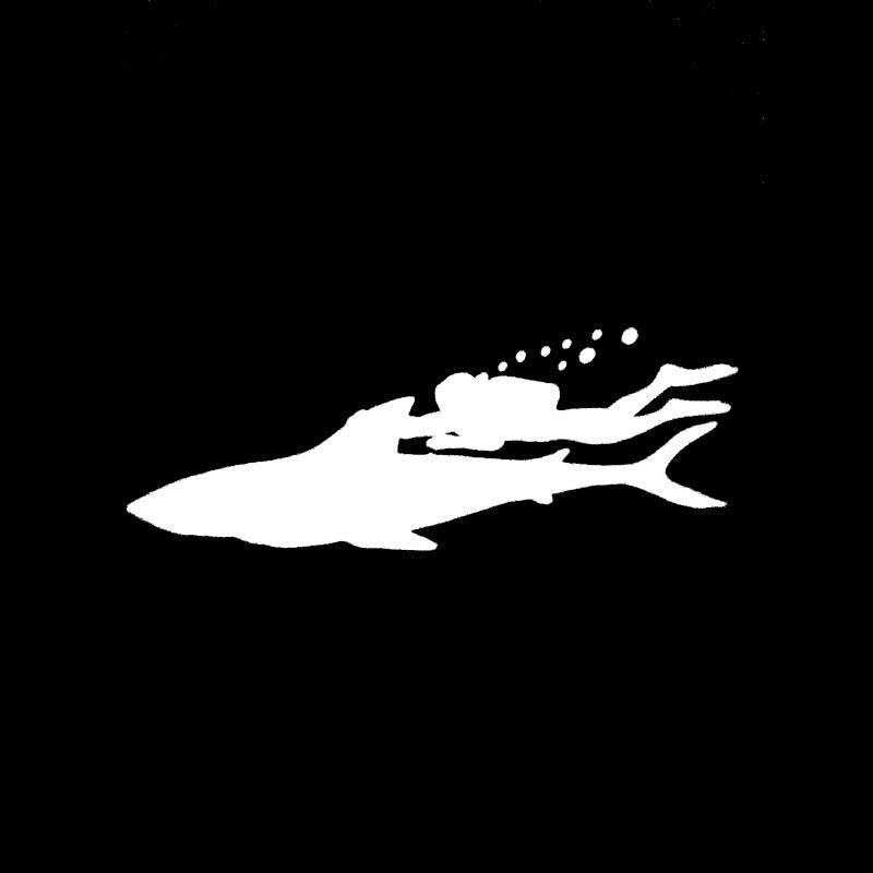 Hot  Diver With SHARK Fun Car-styling Vinyl Car Sticker Decals