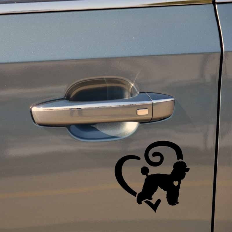 2018 NEW   Poodle Animal Pet Love Heart Vinyl  Car Sticker
