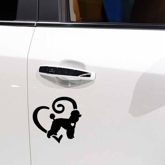 2018 NEW   Poodle Animal Pet Love Heart Vinyl  Car Sticker