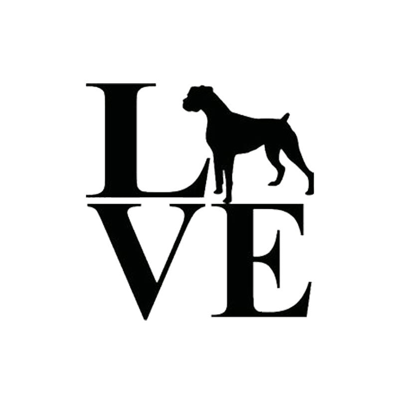 New Hot Car Styling LOVE Boxer Dog Vinyl Creative  Car Sticker