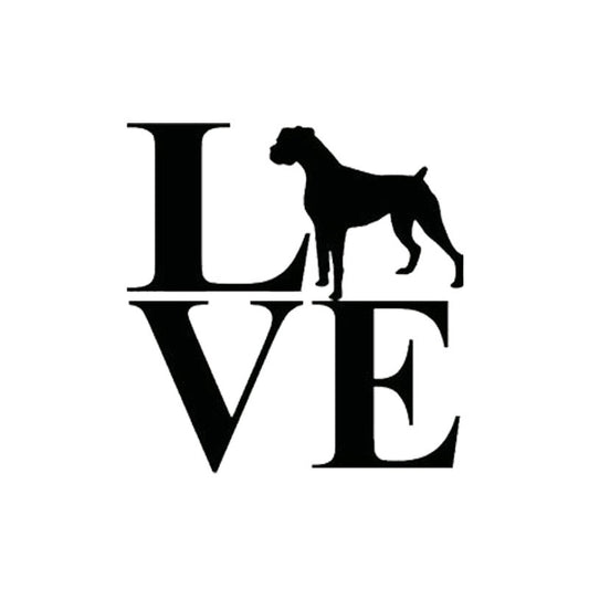 New Hot Car Styling LOVE Boxer Dog Vinyl Creative  Car Sticker