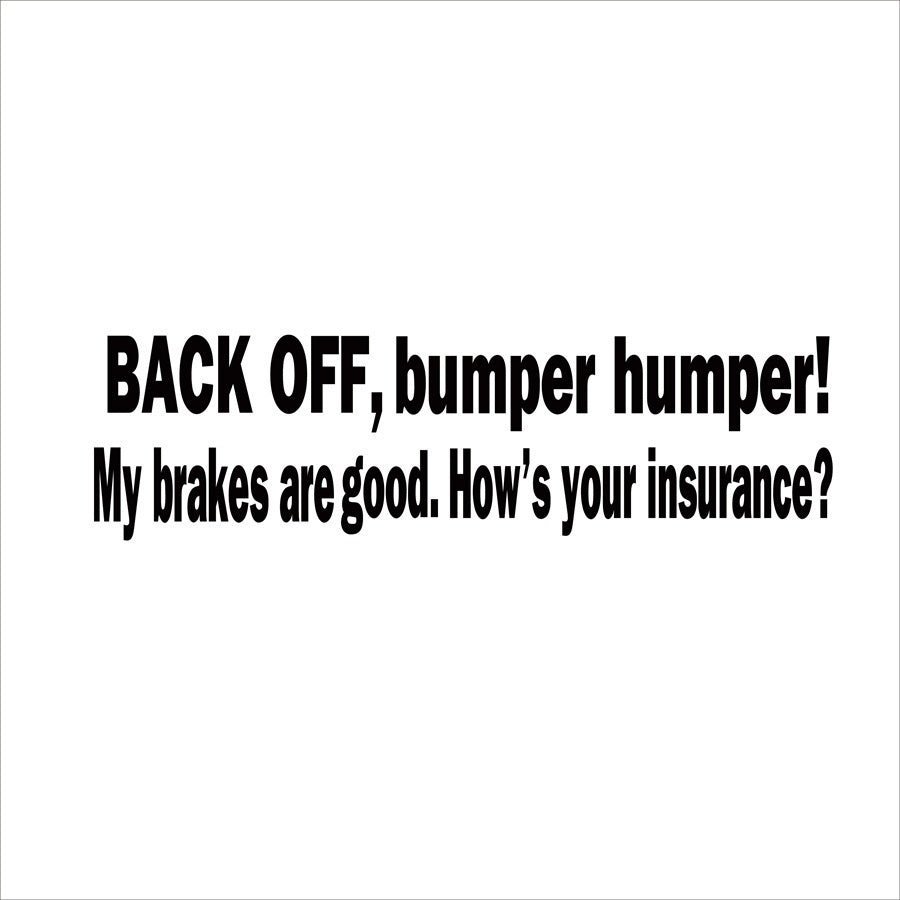 High-quality  BACK OFF BUMPER HUMPER Tailgate Funny Car Truck Window Vinyl Decal Sticker