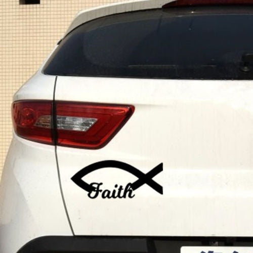 New Hot   Religious Christian Fish Faith Jesus Vinyl Symbol Car Sticker Car Truck Decals