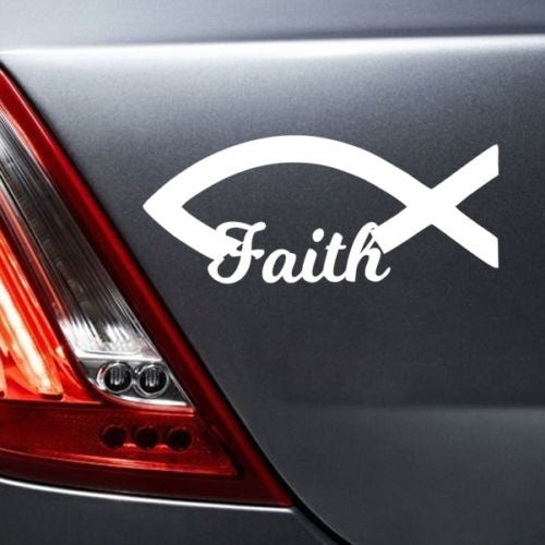 New Hot   Religious Christian Fish Faith Jesus Vinyl Symbol Car Sticker Car Truck Decals