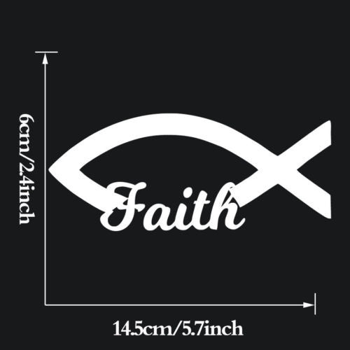 New Hot   Religious Christian Fish Faith Jesus Vinyl Symbol Car Sticker Car Truck Decals