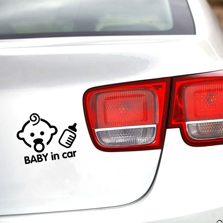 New Fashion  Funny Baby In Car Cartoon Car Sticker Vinyl Window Decal Sticker