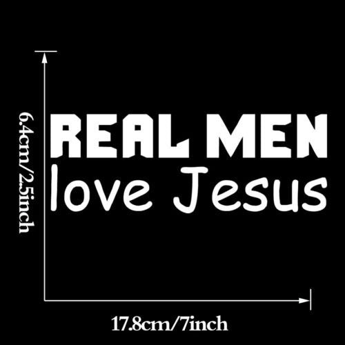 High-quality   Real Men Love Jesus Car Bumper Sticker Religious Car Window Stickers Body Decal