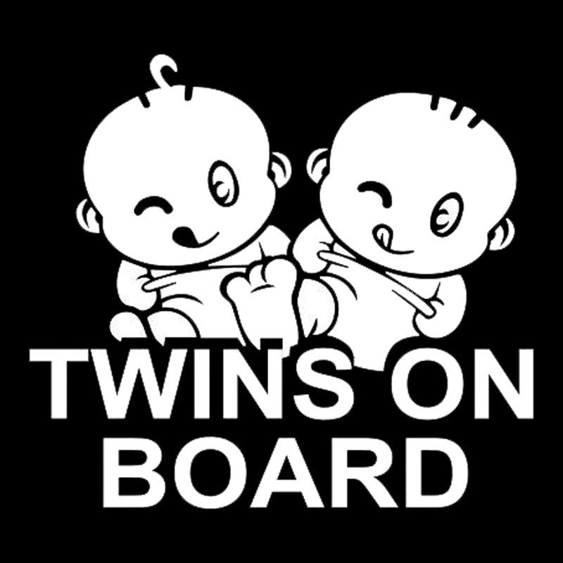 New Brand  TWINS ON BOARD Car Styling Decal Cool Car Sticker
