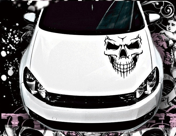High-quality  1pc 3D Skull Head Car Stickers Rear Windshield Window Car Styling Stickers And Decals