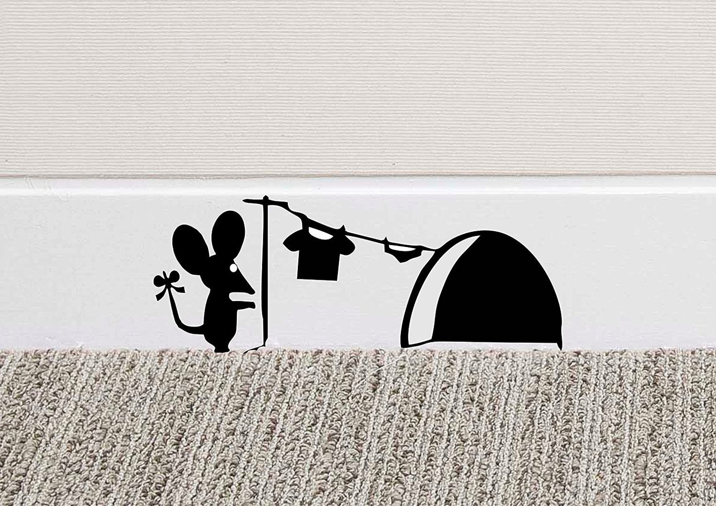 Mouse Hole Wall Art Sticker Washing Vinyl Decal Mice Home Skirting Board Funny