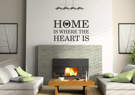 New Brand HOME IS WHERE THE HEART IS / Wall Art Vinyl Decal Sticker