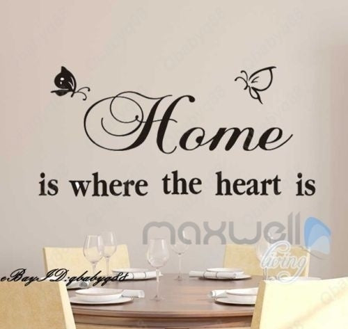 New Brand Home is where the heart is Wall Quote decals Removable stickers decor Vinyl art