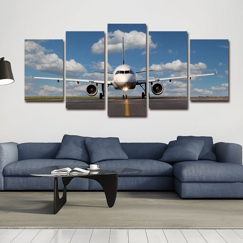 New Hot   able Modern Wall Art Painting Living Room Bedroom Home Decor 5 Panel Landscape Skyline Artwork Giclee Canvas Prints Airplane Pictures Paintings on Canvas